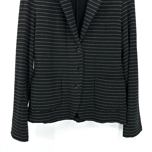 MAJESTIC FILATURES jacket blazer soft touch french terry striped black large 3 - Picture 4 of 8